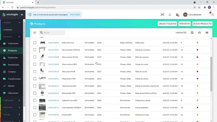hacer un inventario con stockagile